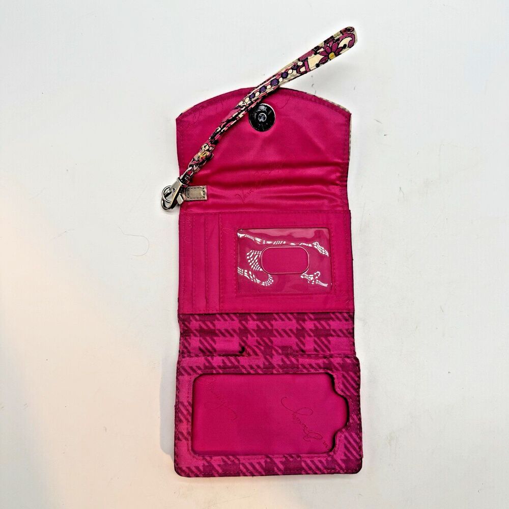 Vera Bradley Paisley Meets Plaid Wristlet Ipod Phone Slot Wallet Card Organizer - Picture 8 of 10